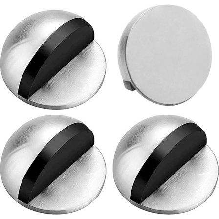 Lattiaovenpysäytin, 4 kpl, liimattava lattiaovenpysäytin, itseliimautuva, lattia-asennettava, puolikuppimallinen ovenpysäytin, säästää seinät 