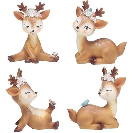 Kitz-figur, dekorative ornamenter, figurativ dekorativ Kitz miniatyr 3d Bambi, dyrefigurer