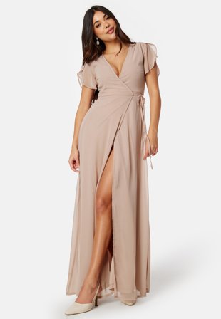 Bubbleroom Occasion Grienne Wrap Gown Dusty pink Vaatteet