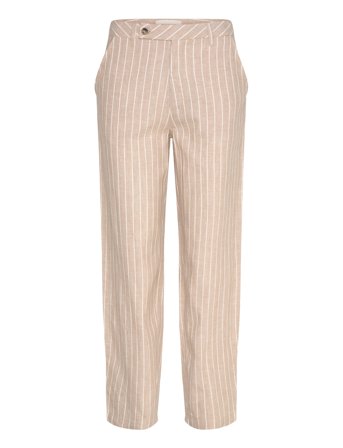 Pants From Freequent In A Light Material With Stripes. The Pants Have A Classic Bottoms Trousers Suitpants Beige FREE/QUENT