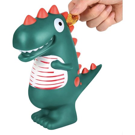 Sparegris for barn Original Dinosaur Sparebøsse for jente og gutt Dekorativ design for soverommet, Baby Sparegris Gave å gi (grønn) Sunmostar