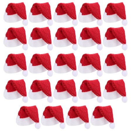 24-pak Lollipop Julemand Hat Små Mini Slik Julemand Hat Fest Tilbehør (3.8X3X0.5CM, Rød)