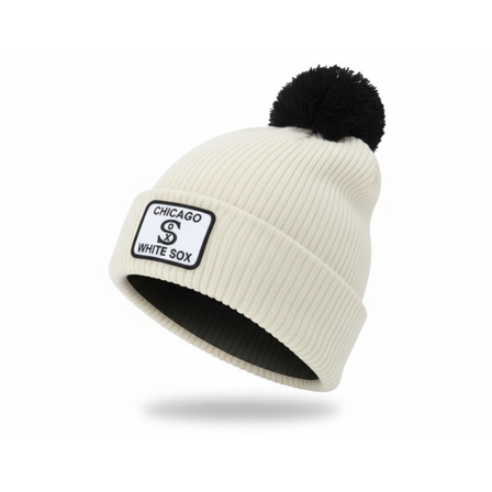 Nike MLB - MLB Vit pom Beanie - Chicago White Sox Peak Standard Natural/Black Pom @ Hatstore