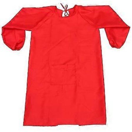 1 stk. Langærmet Forklæde Malerkittel Dækning Tegning Kunst Smock Tøjbeskytter Til Børn/bl(L(120-140cm) Rød)