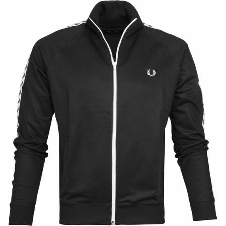 Fred Perry Logo-Embroidered Zip-Through Sweatshirt Sort, Herre Trøjer