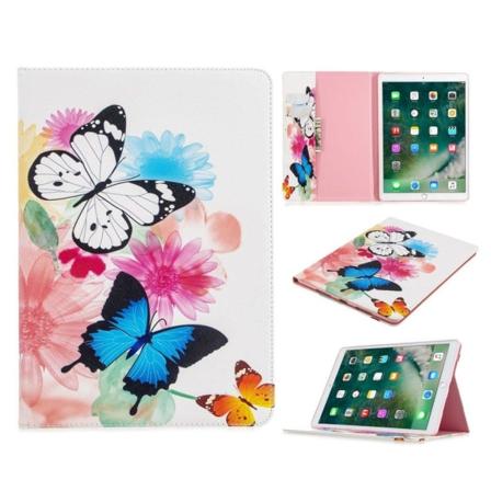 iPad 10.2 (2019) Stilfuldt mønster læder flip etui - Livlige Sommerfugl Multicolor