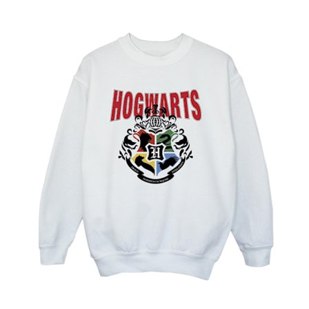 Harry Potter Pojkar Hogwarts Emblem Sweatshirt 7-8 År Vit