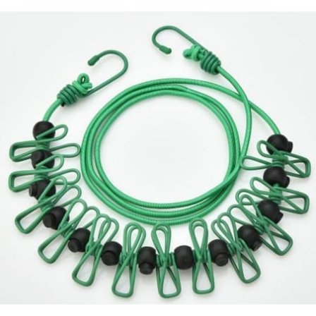 OBOSOE Udtrækkelig bøjle med 12 klemmer - perfekt til rejser og camping