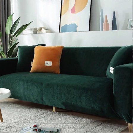 3-sits Sammet Plysch Sofföverdrag Stretch för Vardagsrum Sektionssoffa Överdrag Elastiskt Fodral Sofföverdrag