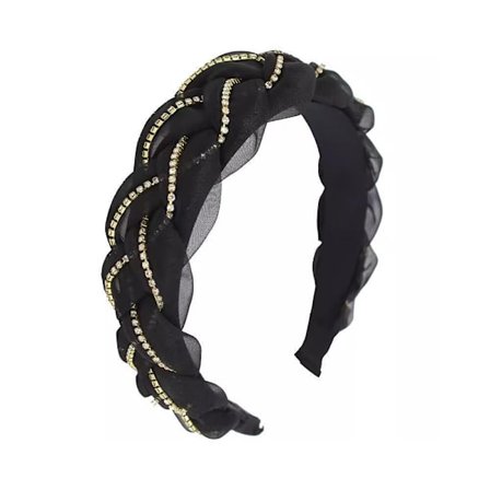 Hårbøyle for kvinner Twist Organza Knute Kryss Slips Bredt Hodeplagg Hårbånd Bøyle Skinnende