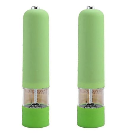 Elektrisk Havssalt- och Pepparkvarn och Kryddset, Batteridriven, Ljussatt och Justerbar, 2-pack - WELLNGS