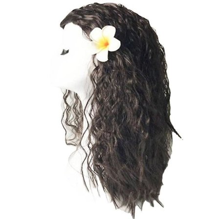 Moana Prinsessa Peruk Brun Stor Våg Cosplay