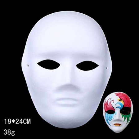 Helmasker Papper Blank Vit Halloween Cosplay Cat Paintab