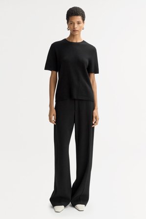 Soft Goat - Oversized t-shirt - Women cashmere sweater - S - Black
