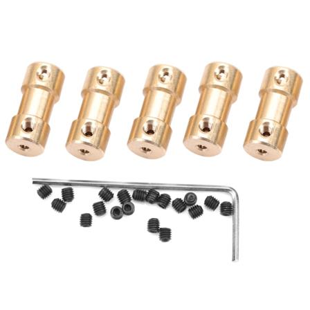 5 stk kobberakselkobling for motor, koblingshylse, overføringsledd, adapter (2,3-4,0 mm)