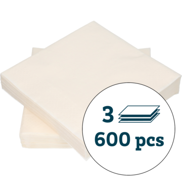 SERVIETT 3-LAG VANILJE 40X40CM