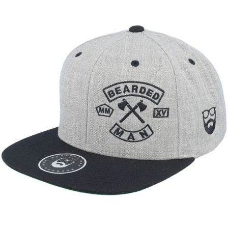 Bearded Man - Grå snapback Keps - MC Patch Grey/Black Snapback @ Hatstore