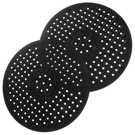 2 stk. Gummivaskemåtte til køkkenvask, beskyttelsesmåtte til køkkenvask, afløbsmåtte (30,00 x 30,00 x 0,20 cm, sort)