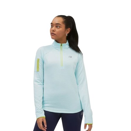 New Balance Women's NB Heat Grid Half Zip long-sleeved training tops Blue L