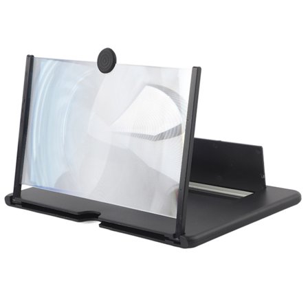 12' 3D-telefon skærmforstørrelse HD-skærmforstærker udtrækningsbeslag til film, videoer og spil (12' sort)