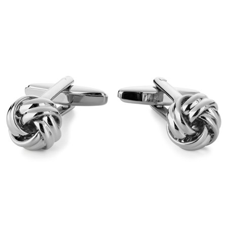 Sølvtonede Knude Manchetknapper til mænd