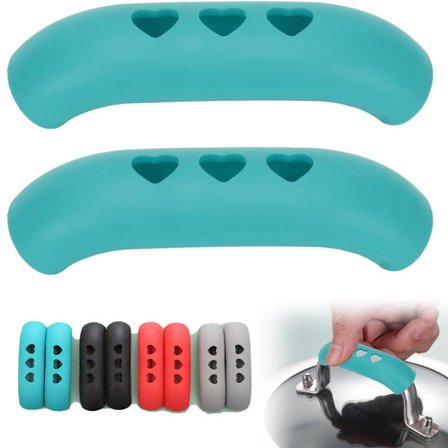 8 stk. Silikone Assistent Håndtagsholder Greb Varmebestandig, Skridsikker Grydegreb Hylster, Nem Installation med Støbejern, Stegepander, Gryder og 