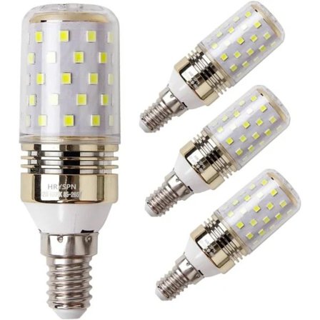 LED-maislampe E14 12W 1100LM, kald hvit 6000K (4-PACK)