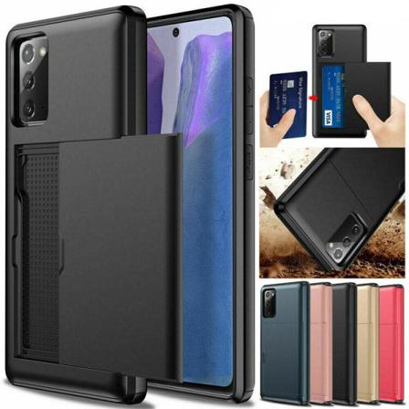 Samsung Galaxy S20 Fe - Stöttåligt Skal Med Kortfack Extra Först Black Svart