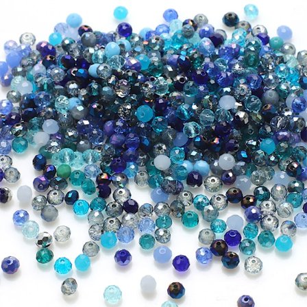 Krystal glas flade perler med gradient farver, elektroplettet to-spidset diamantformet løse perler, DIY smykke tilbehør Omkring 500 4MM flade perler