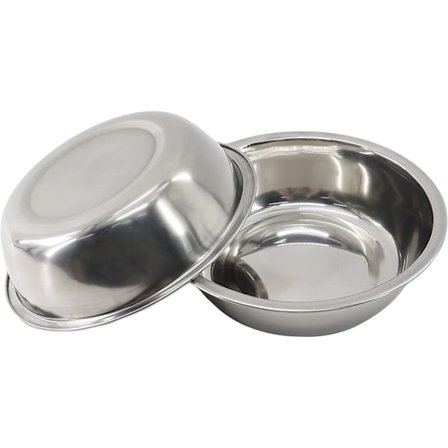 Skål i rostfritt stål för skål, hundar och katter, 2-pack (6,3 tum/16 cm)