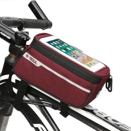 Cykel Mountain Bike Taske Front Beam Road Riding Mobiltelefon Taske Red 21*9*10.5cm