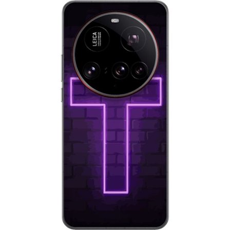 Kompatibel Mobilcover til Xiaomi Xiaomi 15 Ultra Neonkors i lilla lys mod mørk murvæg, symbolsk motiv med stærk glød moderne æstetik og dramatisk