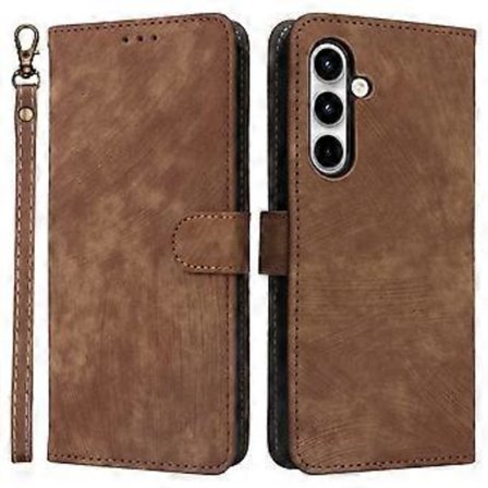 For Samsung Galaxy A35 5G Lær Lommebok Etui RFID Blokkerende Telefondeksel - Brun(Brun)