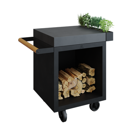 OFYR Mise en Place Table Black 65 PRO CD Arbetsbord toppskiva i keramik Svartlackerat stål, Utemöbler