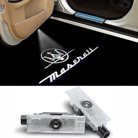 2 st Välkomstljus För Maserati Ghibli Levante Quattroporte Led Laser Projektorljus Logotyp Dörrljus Golvlampa H Stil