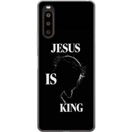 Yhteensopiva Puhelinkuori Sony Xperia 10 II Värikkäitä kawaii-hahmoja pinottuna pystysuunnassa violetilla taustalla, pehmeillä muodoilla ja leikkisäll