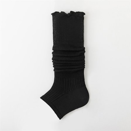 Musta; Koko: Yksi koko - Naisten kesän polvisukat, japanilaistyyliset peruspuuvillaiset säärystimet, ohuet ja yksinkertaiset