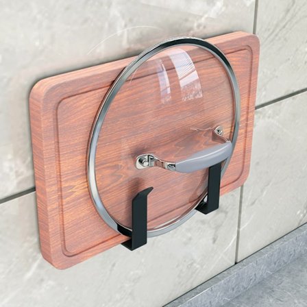 Køkkenhylde potte låg opbevaring holder selvklæbende