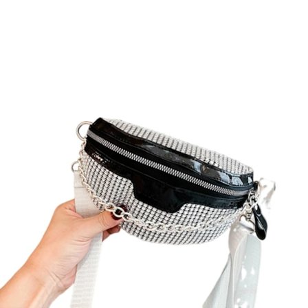 PU-nahkainen crossbody-rintakassi naisille Black