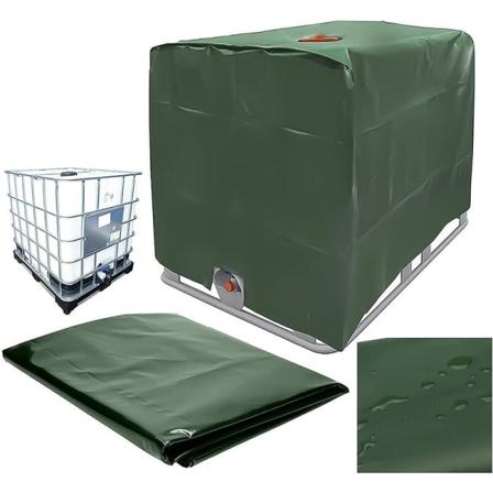 Vesisäiliön kansi, IBC-säiliön kansi 1000 litran säiliölle, vesisäiliön suojakansi, pölyä, UV-säteilyä ja sadetta kestävä, 120x100x116cm (vihreä) 