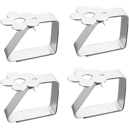 Dugclips i rustfrit stål, 4 stk., blomstermønster