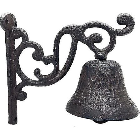 Håndklokke Retro Kreativ Støpejern Dørhengende Dekorativ Håndklokke Tilbehør Jern Dør Vegg Henge Europeisk Stil 1 Stykke Bronse