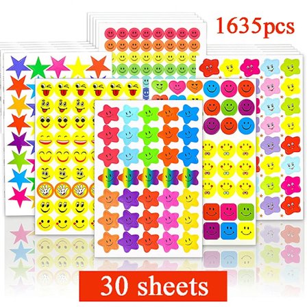 327-2250 st Söta Klistermärken för Anteckningsbok Laptop Stjärna Siffra Bokstav Belöningsklistermärken För Lärare Förälder Barn Present Leksaker