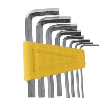 8 stk. Unbrako Nøgle Sekskantnøgle Værktøjssæt Skruenøgle Skruetrækkersæt 1,5 mm - 6 mm B