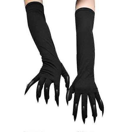 Halloweenhandsker til teenagere og voksne med lange negle Cosplay Kostume Kløer Potehandsker Spidse Fingernegle Albuelange Sjove Spøgelsesagtige 