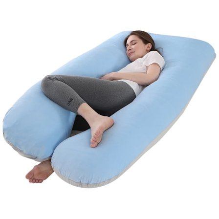 Graviditetspude / Kropspude U-formet 130 cm, Full Body Pude til Gravide med Støtte til Hofter, Ben, Ryg og Mave_TF_TF