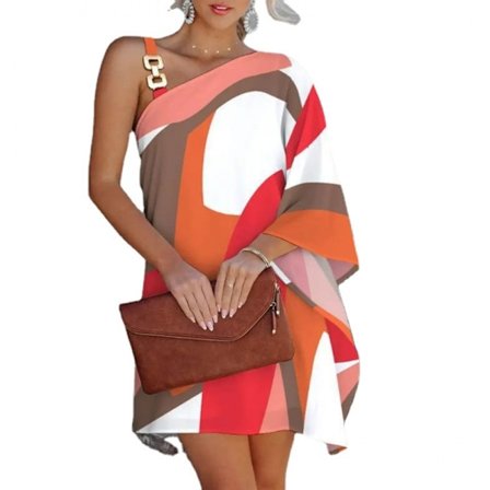 Sling Kjole Business Casual Party Kjole (Orange XL)