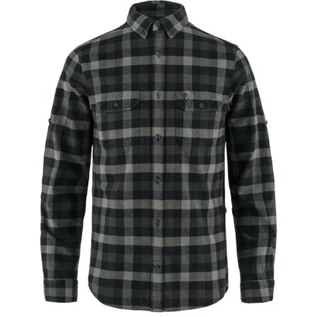 Fjällräven Men's Skog Shirt in Black/Grey, Bio-Baumwolle | Size: XS