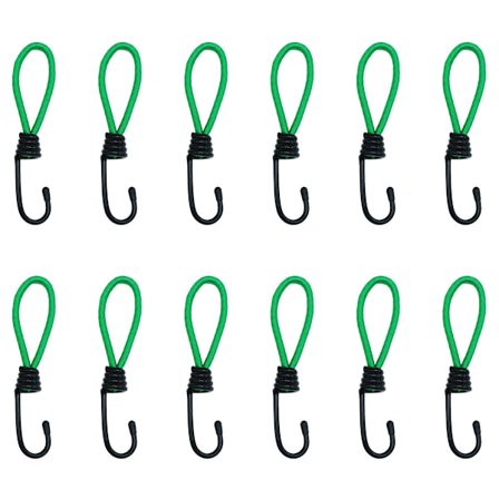 12 stycken elastiska krokar, elastiska presenningskrokar camping bungee-snören med krok, elastisk väv för presenningar