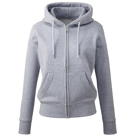 Anthem Womens/Ladies Organic Full Zip Hoodie L Grey Marl